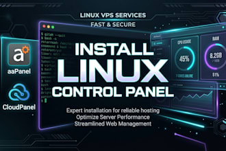 install and setup aapanel, cloudpanel, or cyberpanel on linux vps