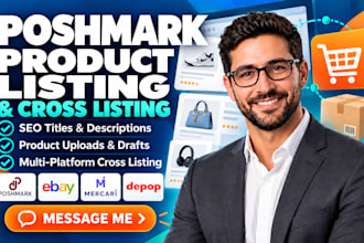 do SEO product listing on poshmark, ebay, mercari, depop and cross listing