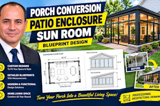 do porch conversion patio enclosure and sunroom blueprint design