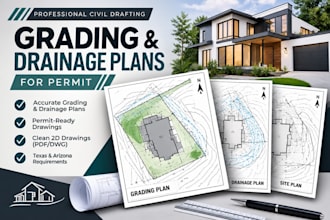 draft your grading plan drainage plan and site plan