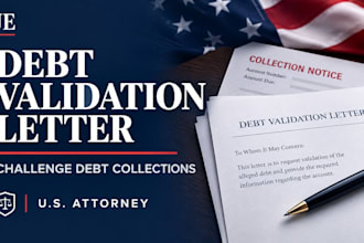 draft a US debt validation letter to challenge debt collectors
