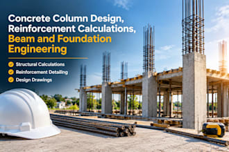 concrete column design, reinforcement calculations, beam, foundation engineering