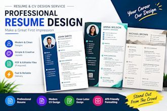 design a professional resume, CV, and creative modern resume