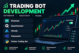 develop 3commas bot, quantconnect, altrady, polymarket bot, python trading bot