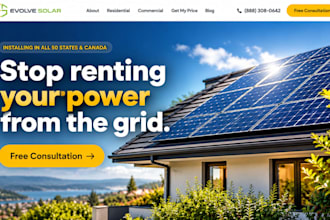 design solar panel installation website solar energy renewable power website