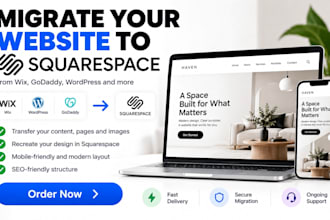 migrate your wordpress, wix or godaddy site to squarespace