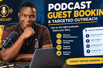 do podcast outreach, podcast guest booking and pitching to get you booked