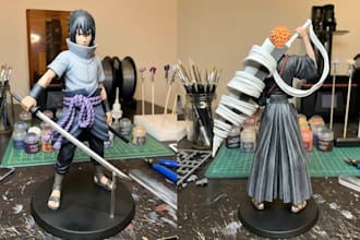 3d print and paint anime figure, miniature, action figure, resin stl printing