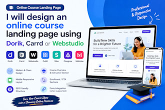 design online course landing page publii dorik carrd silex webstudio pinegrow