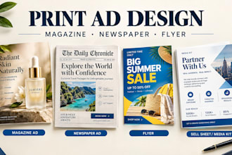 design print ad magazine layout newspaper flyer sell sheet one pager media kit