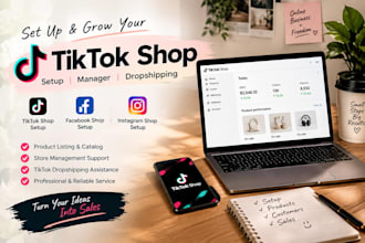 setup tiktok shop or shopify dropshipping facebook setup and instagram shop