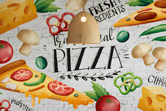 design custom mural wall art, restaurant mural, cafe wall art, office wall mural