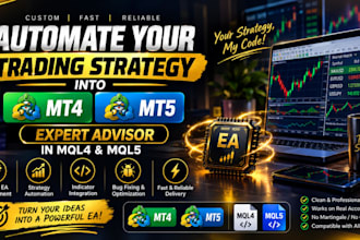automate your trading strategy into mt4, mt5, expert advisor in mql4 and mql5