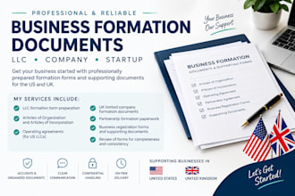 prepare business formation forms and registration documents