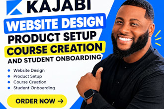 kajabi website design product setup course creation and student onboarding