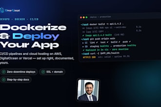 dockerize your app and setup ci cd deployment on AWS or vps