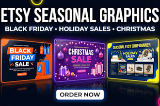 design etsy shop seasonal marketing graphics black friday holiday sale banners