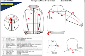 créerai des dessins techniques de mode, croquis de vetements et dessins a plat