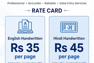 data entry handwritten to typing