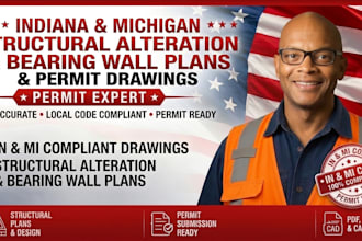 draft structural alteration and bearing wall plans for indiana michigan