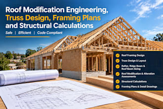 roof modification engineering, truss design, framing plans and structural calcs