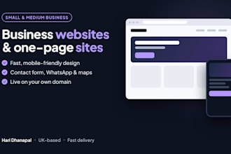 build a modern website or one page site for your small business