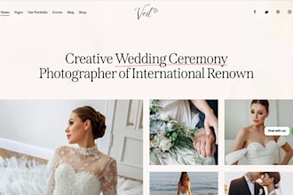 design squarespace wedding photographer website cinematic videographer website