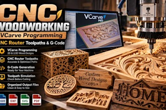 do cnc woodworking, vcarve programming, cnc router toolpaths and g code
