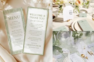 design quality printable menu signage and invitation for your wedding