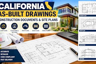 prepare california as built drawings construction documents and site plans