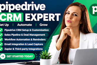 setup and automate your pipedrive CRM, sales pipeline and workflows