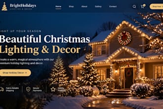 design squarespace christmas lighting holiday decor website festival website