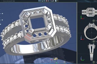 create custom 3d jewelry cad design for rings and pendants