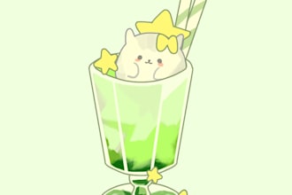 create custom kawaii stickers and cute drawings