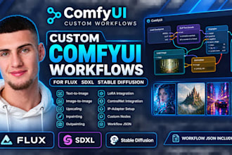create custom comfyui workflow flux sdxl stable diffusion image video generation
