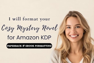 format your cozy mystery novel for KDP paperback and ebook
