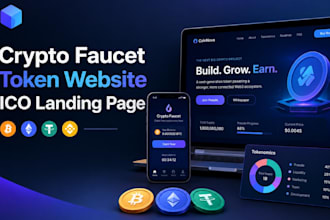 setup crypto faucet website, crypto token website ico crypto landing page