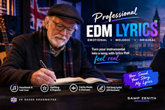 write emotional edm lyrics for melodic electronic pop songs