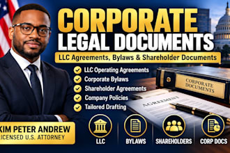 draft llc operating agreements, shareholder agreements and bylaws
