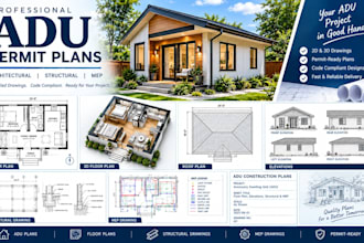 prepare adu permit drawings and construction plans with mep