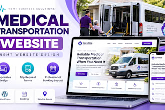 medical transportation website nemt website medical booking wordpress website