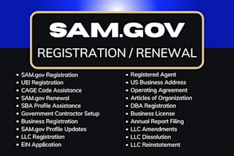 do samgov registration, uei, cage code and renewal