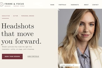design wix headshot studio website photographer portrait photography website