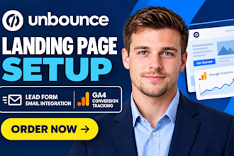 setup unbounce landing page lead form email integration ga4 conversion tracking