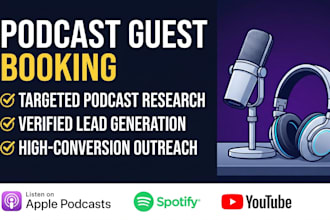 do podcast research, podcast lead generation and outreach to get podcast booking