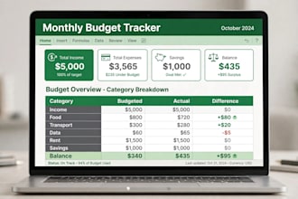 create a custom monthly budget and expense tracker in excel