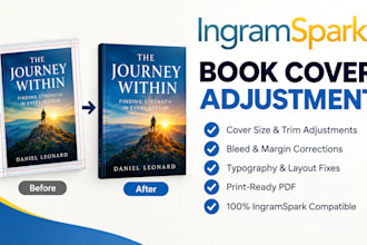 create a print ready ingramspark book cover layout for hardcover, paperback