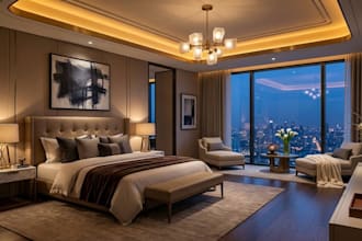 create luxury living room, bedroom interior design