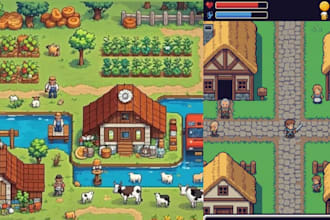 do top down pixel art tileset game assests rpg maker tile map pixel tilesets