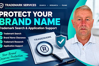do trademark search, research, filing and brand name clearance for your brand